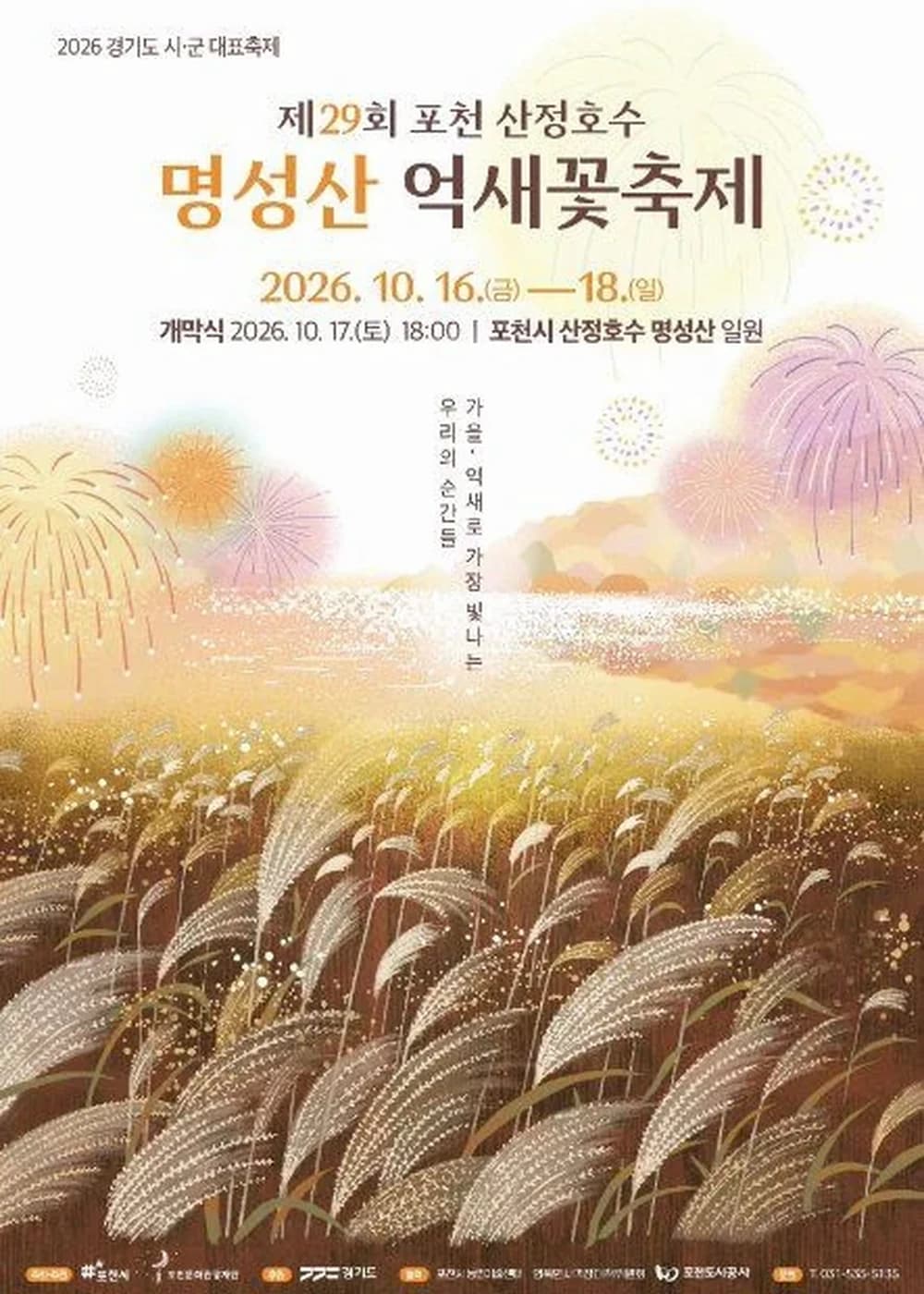 포천 산정호수 명성산 억새꽃축제 포스터